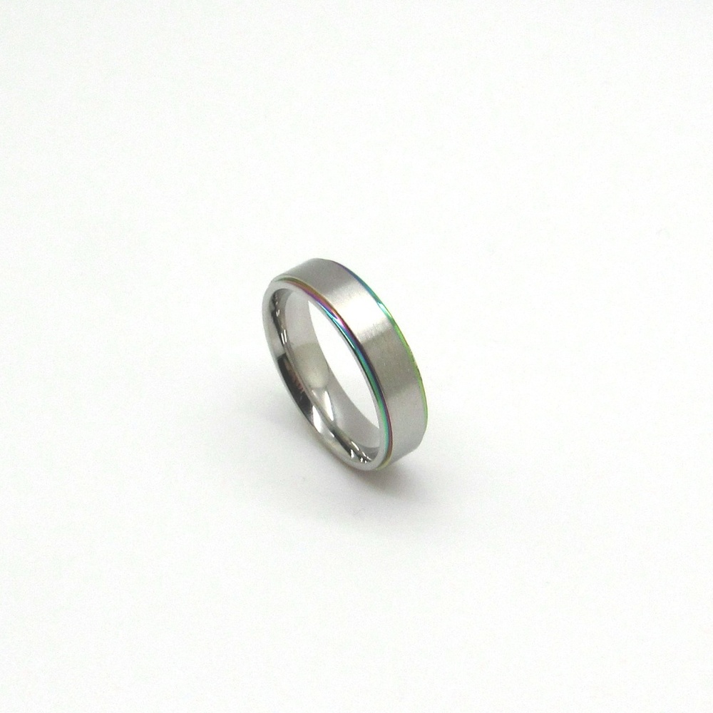 Rainbow Stainless Steel  Band Ring